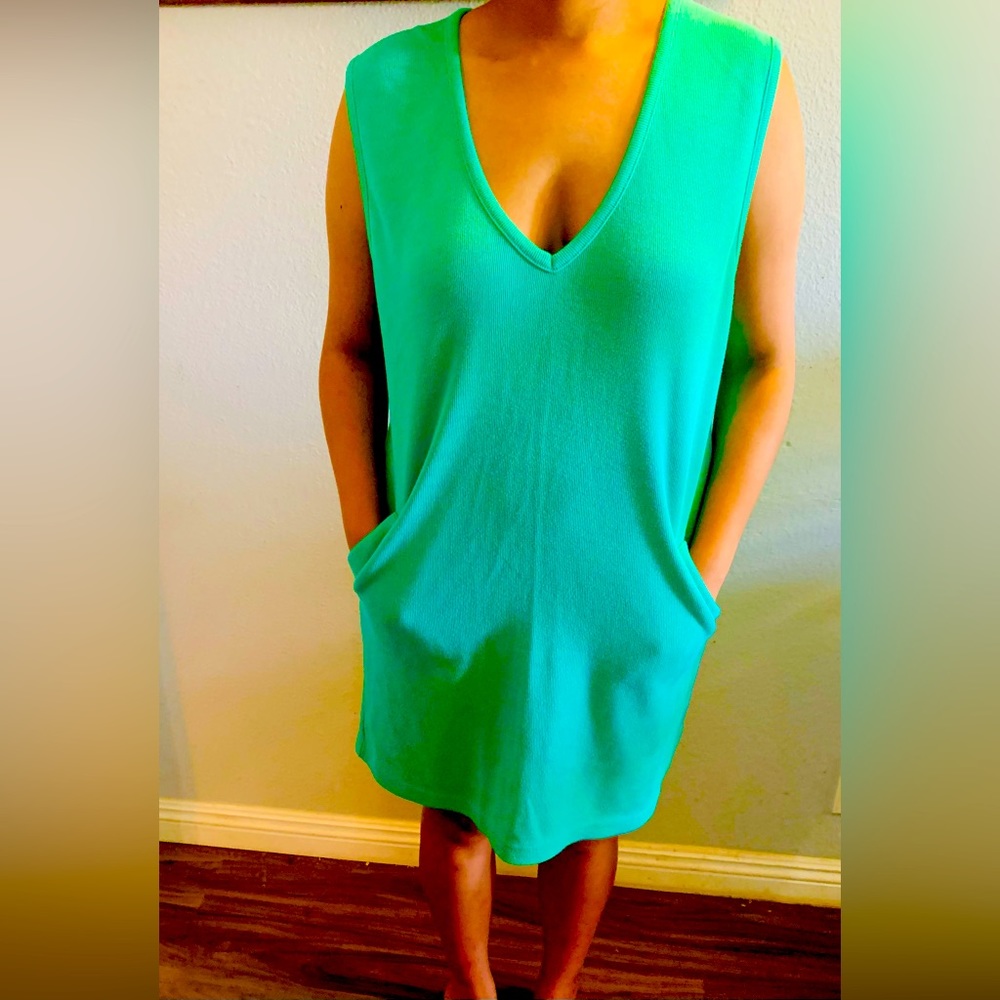 Sag Harbor Women’s Teal Vest Sweater Dress. Size L. SKU 280